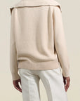 Betina Collared Sweater in Beige Cashmere Wool Blend