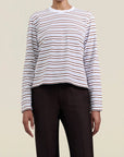 Wynn Long Sleeve T-Shirt in Espresso Multi Stripe