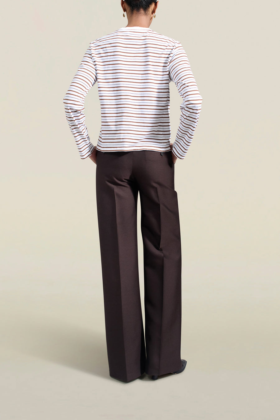 Wynn Long Sleeve T-Shirt in Espresso Multi Stripe