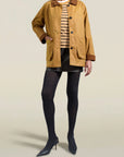 Lottie Field Jacket in Gold Waxed Cotton