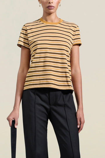 Kenzie T-Shirt in Gold Multi Stripe