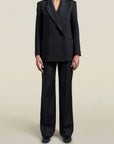 Emilio Tuxedo Blazer in Black Wool Satin Combo