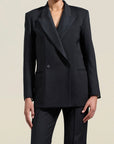 Emilio Tuxedo Blazer in Black Wool Satin Combo