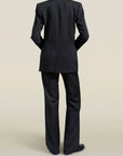 Emilio Tuxedo Blazer in Black Wool Satin Combo