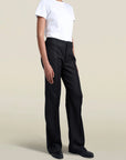 Genevieve Tuxedo Trouser in Black Wool Satin Combo