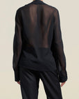 Shea Blouse in Black Lightweight Chiffon