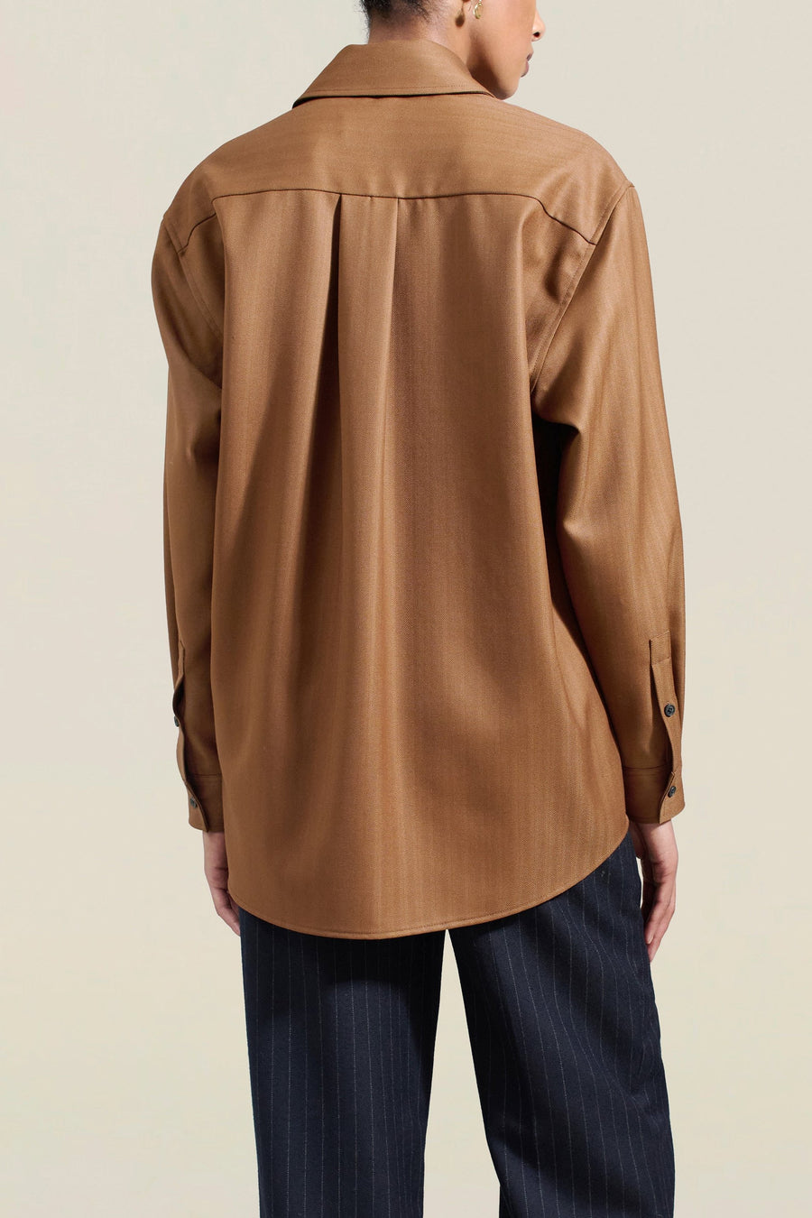 Benet Button Down in Toffee Tropical Wool