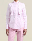 Esme Tuxedo Shirt in Pink Stretch Poplin