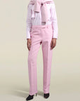 Charlie Long Trouser in Petal Silk Wool Twill