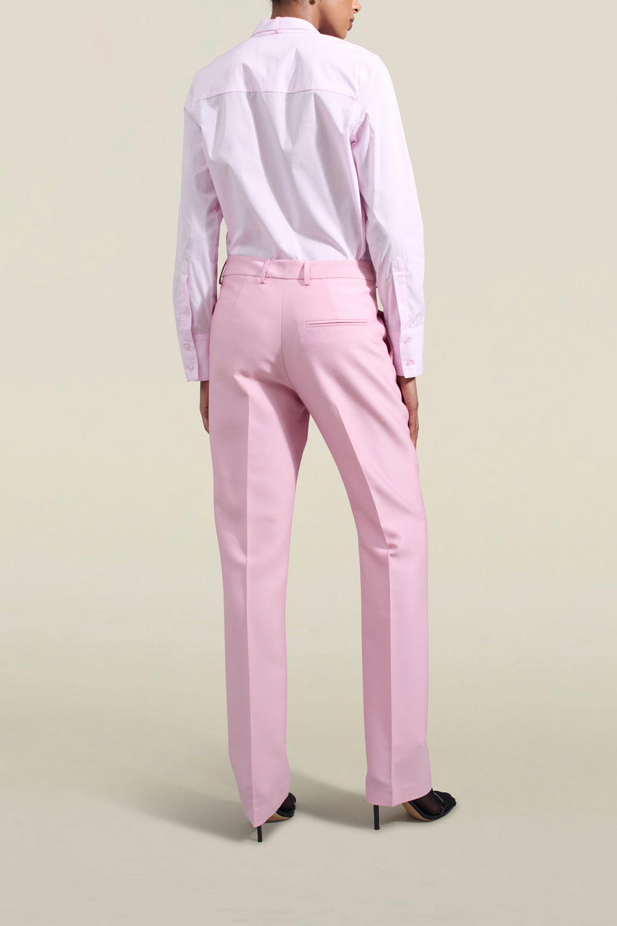 Charlie Long Trouser in Petal Silk Wool Twill