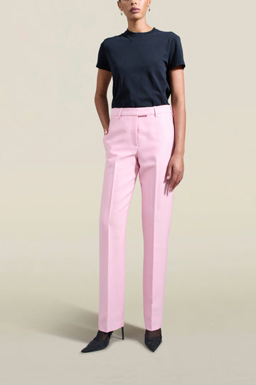 Charlie Long Trouser in Petal Silk Wool Twill