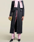 Alexa Coat in Black Summer Mikado