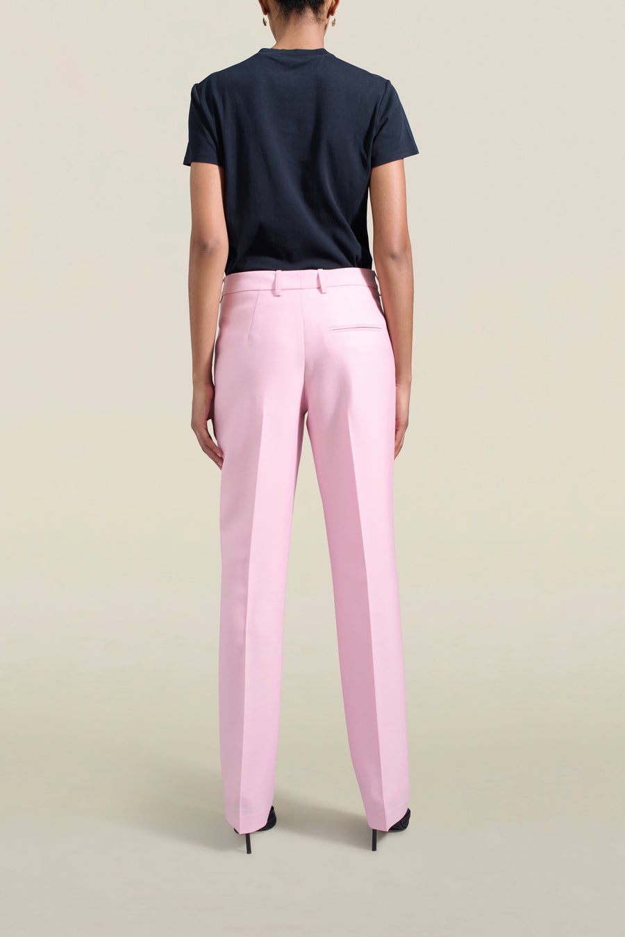 Charlie Long Trouser in Petal Silk Wool Twill