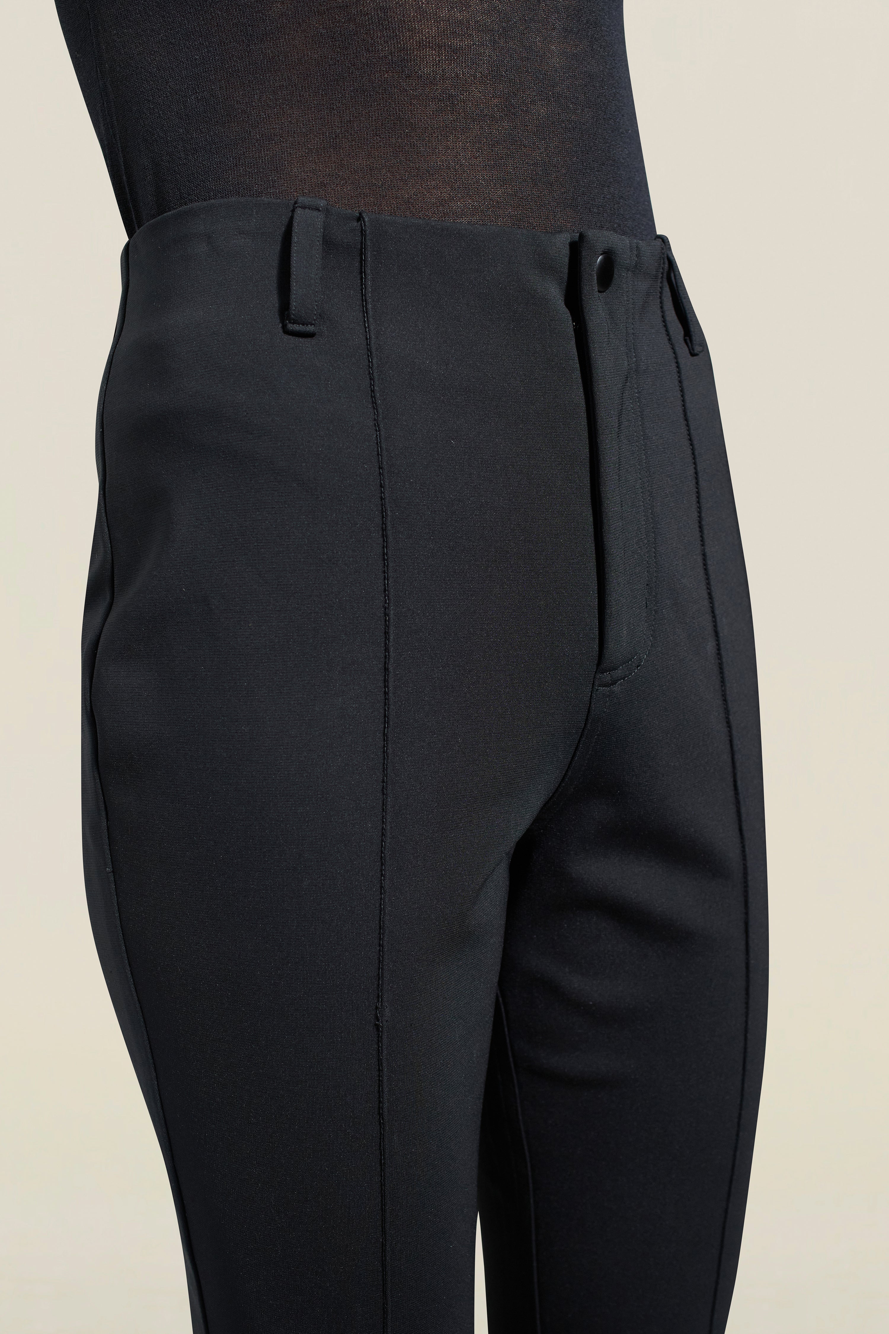 Daphne Capri in Black Stretch-knit Suiting