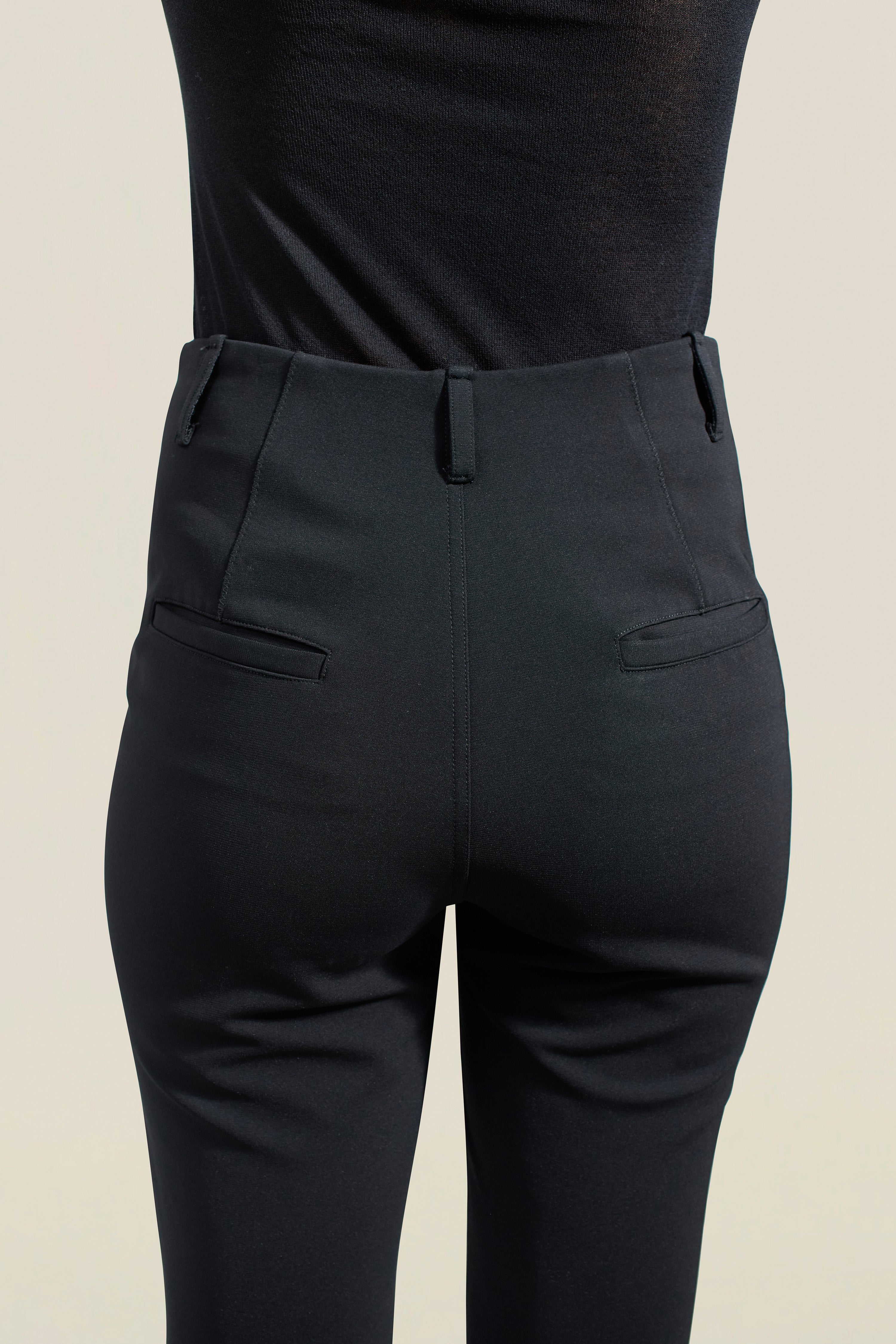 Daphne Capri in Black Stretch-knit Suiting