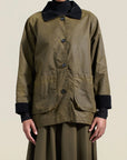 Lottie Field Jacket in Olive Waxed Cotton