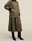 Lottie Field Jacket in Olive Waxed Cotton