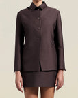 Warner Blazer in Espresso Silk Wool