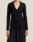 Vail Knit Jacket in Black Viscose Blend