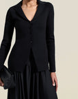 Vail Knit Jacket in Black Viscose Blend