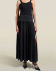 Eavan Long Skirt in Black Slinky Jersey