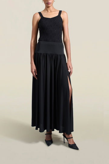 Eavan Long Skirt in Black Slinky Jersey