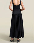 Eavan Long Skirt in Black Slinky Jersey