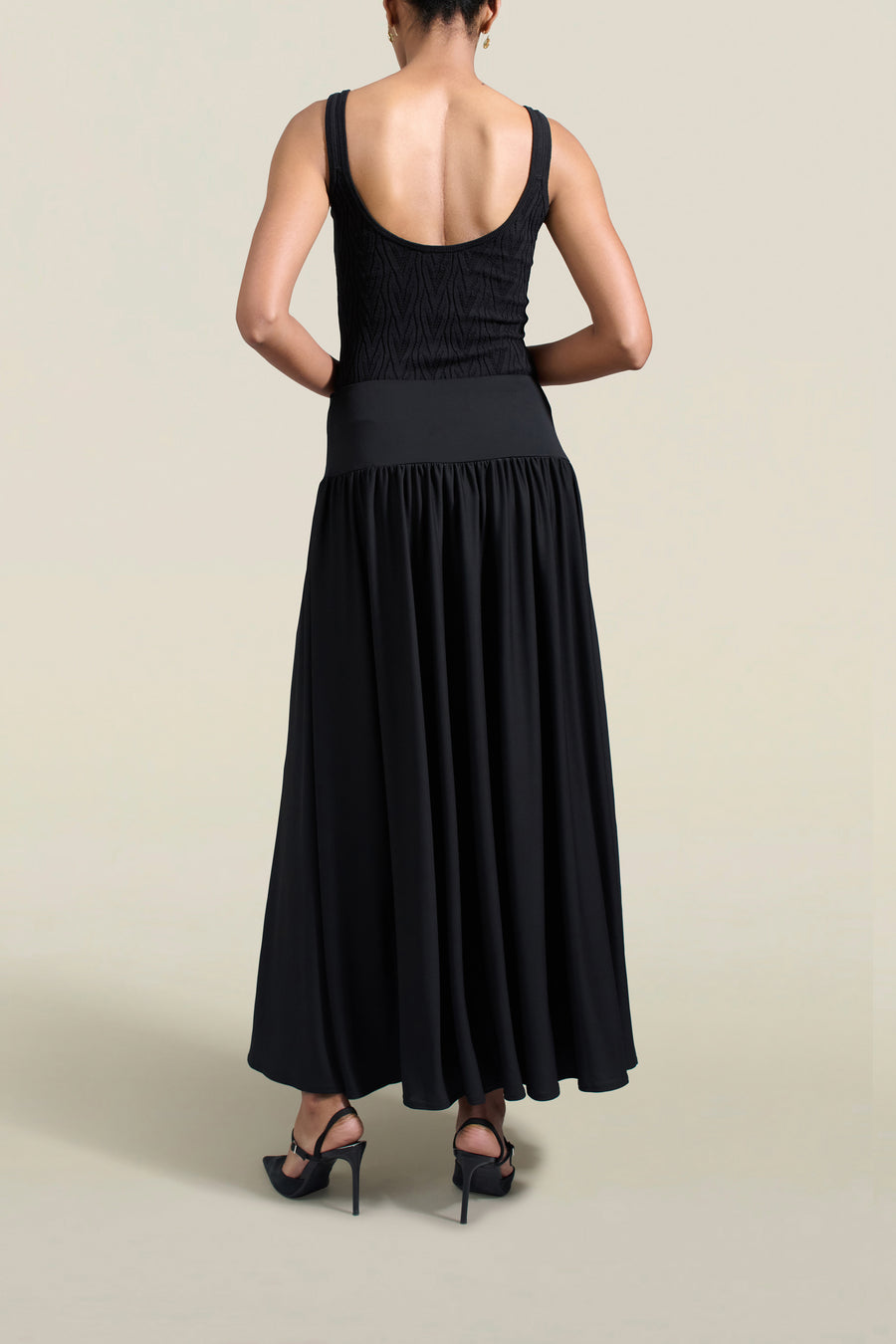 Eavan Long Skirt in Black Slinky Jersey