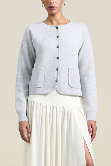 Evie Cardigan in Sterling Nylon Wool