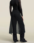 Eden Wrap Skirt in Black Cotton-blend Crochet