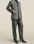 Gemini Blazer in Olive Pinstripe Wool Flannel Suititng