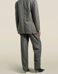 Gemini Blazer in Olive Pinstripe Wool Flannel Suititng