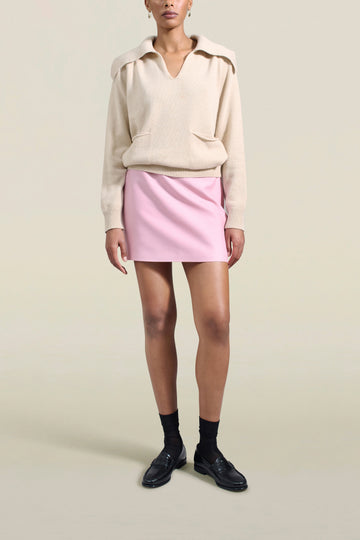 Shiloh Miniskirt in Petal Silk Wool