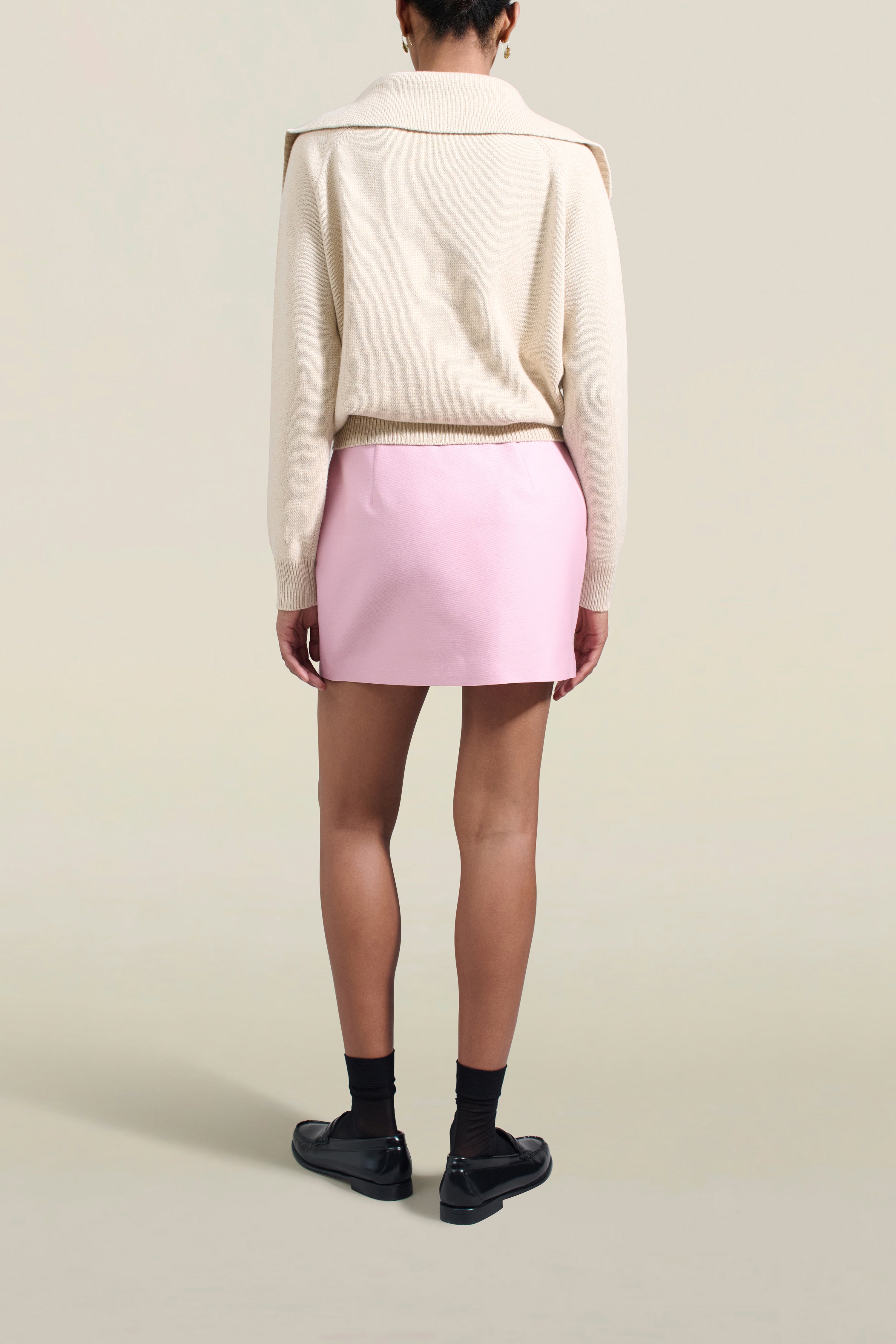 Shiloh Miniskirt in Petal Silk Wool