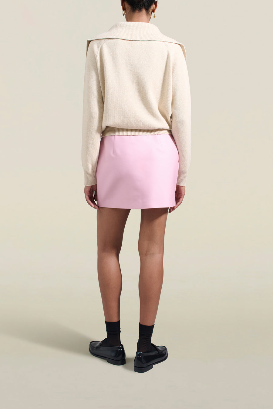 Shiloh Miniskirt in Petal Silk Wool