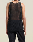 Aida Pinnie in Black Cotton-blend Crochet