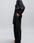 Ulla Tie Trouser in Striped Viscose