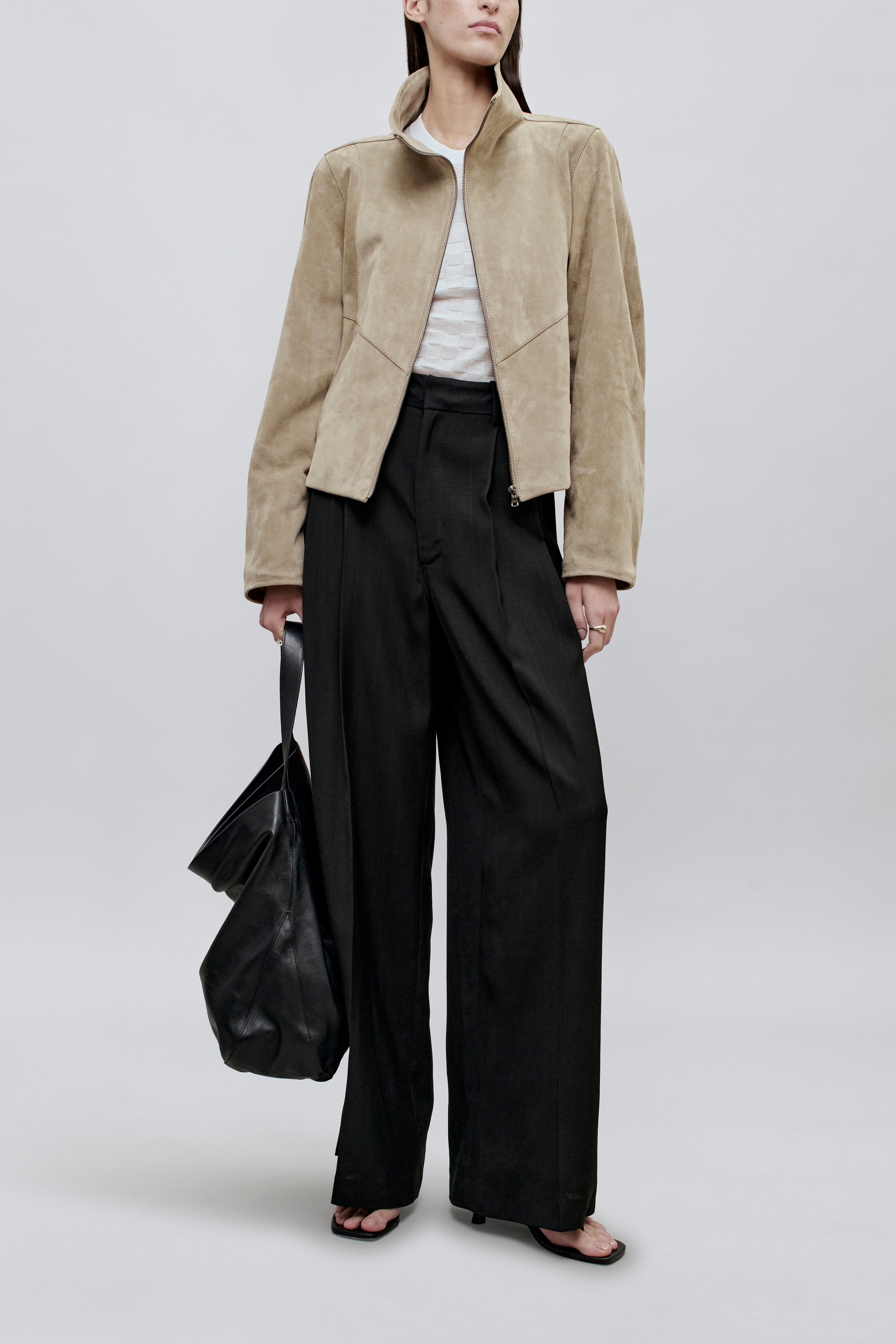 Liam Leather Bomber in Suede