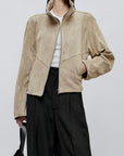 Liam Leather Bomber in Suede
