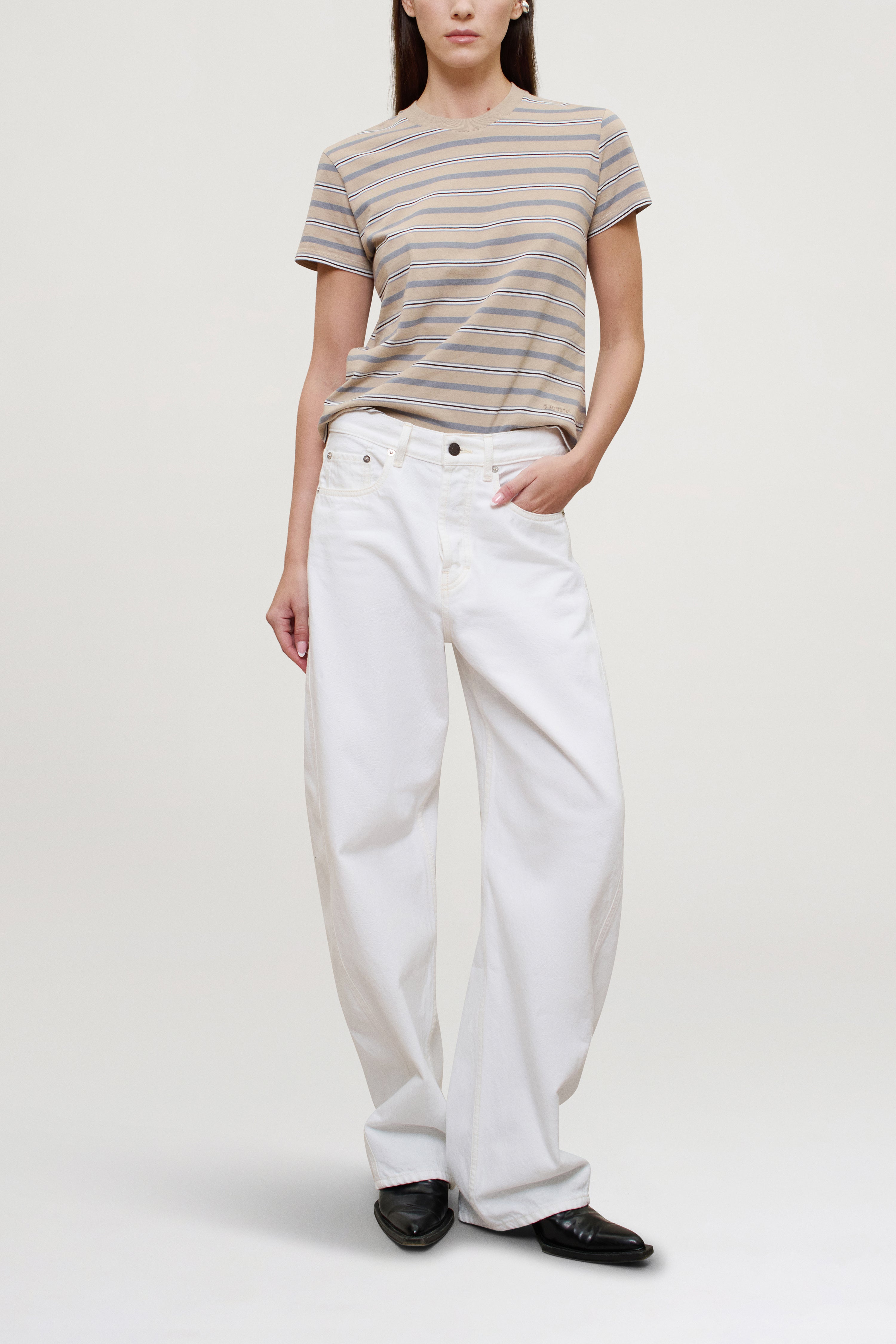 Kenzie T-Shirt in Almond Multi Stripe