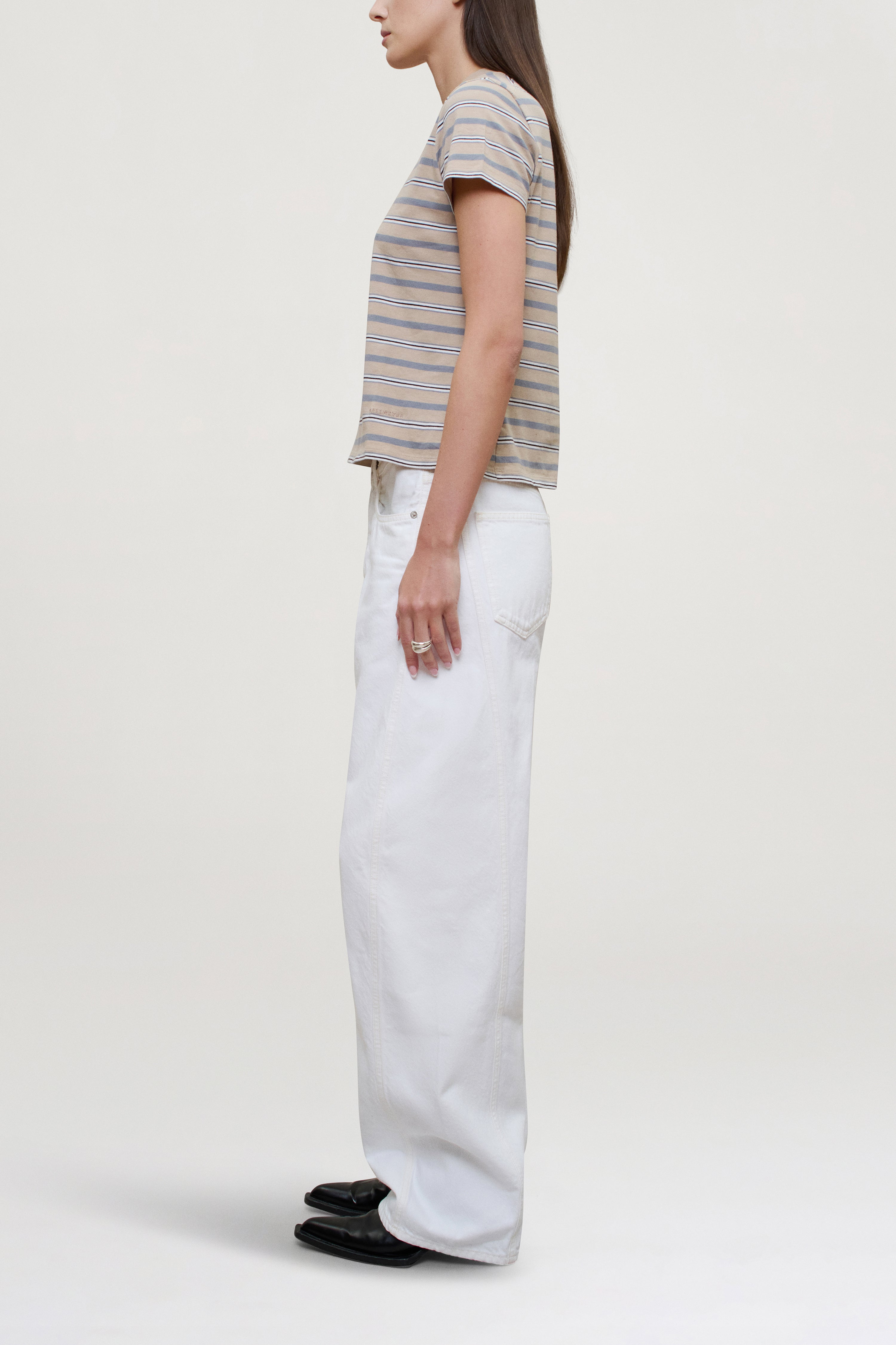 Kenzie T-Shirt in Almond Multi Stripe