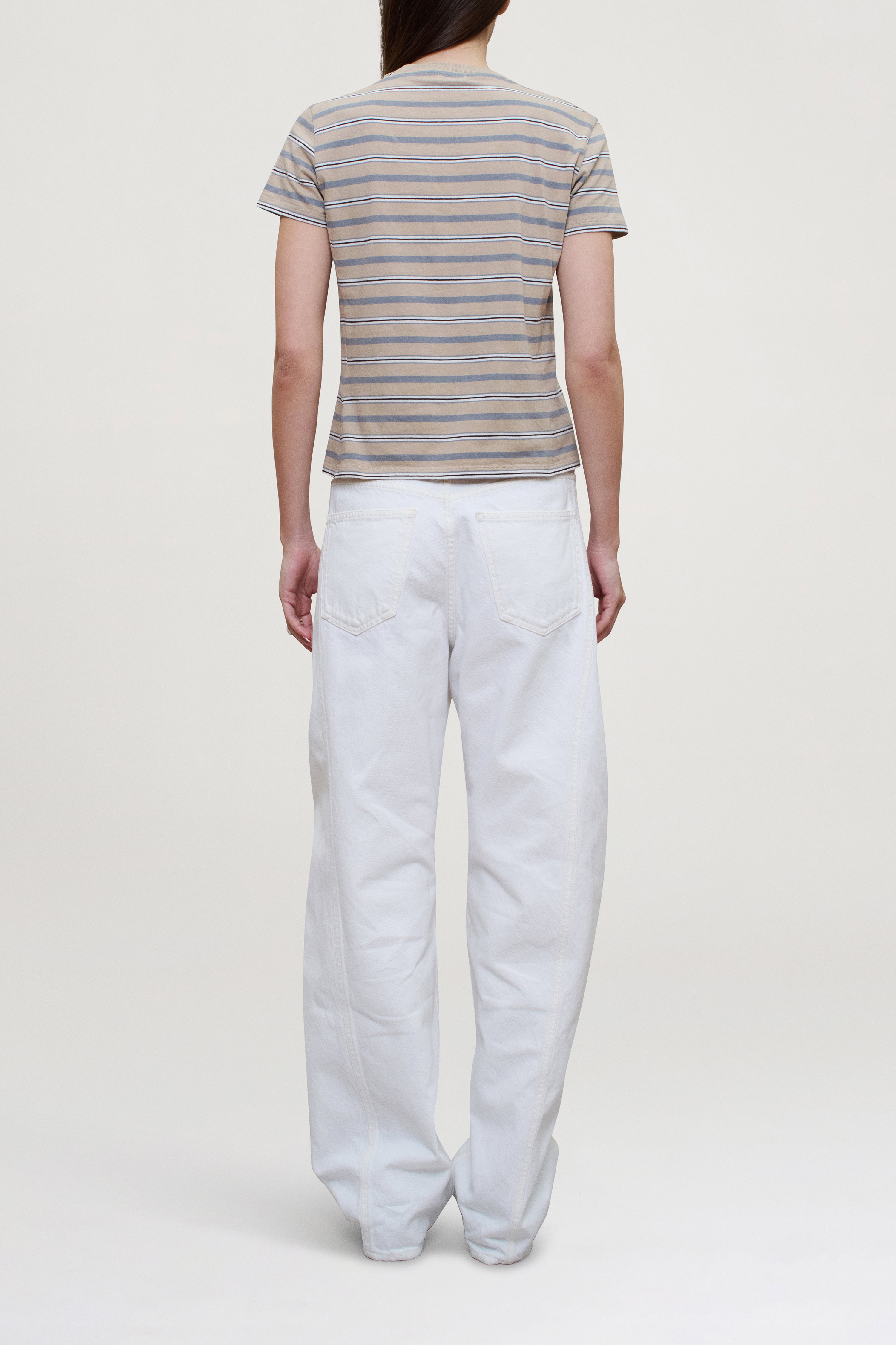 Kenzie T-Shirt in Almond Multi Stripe