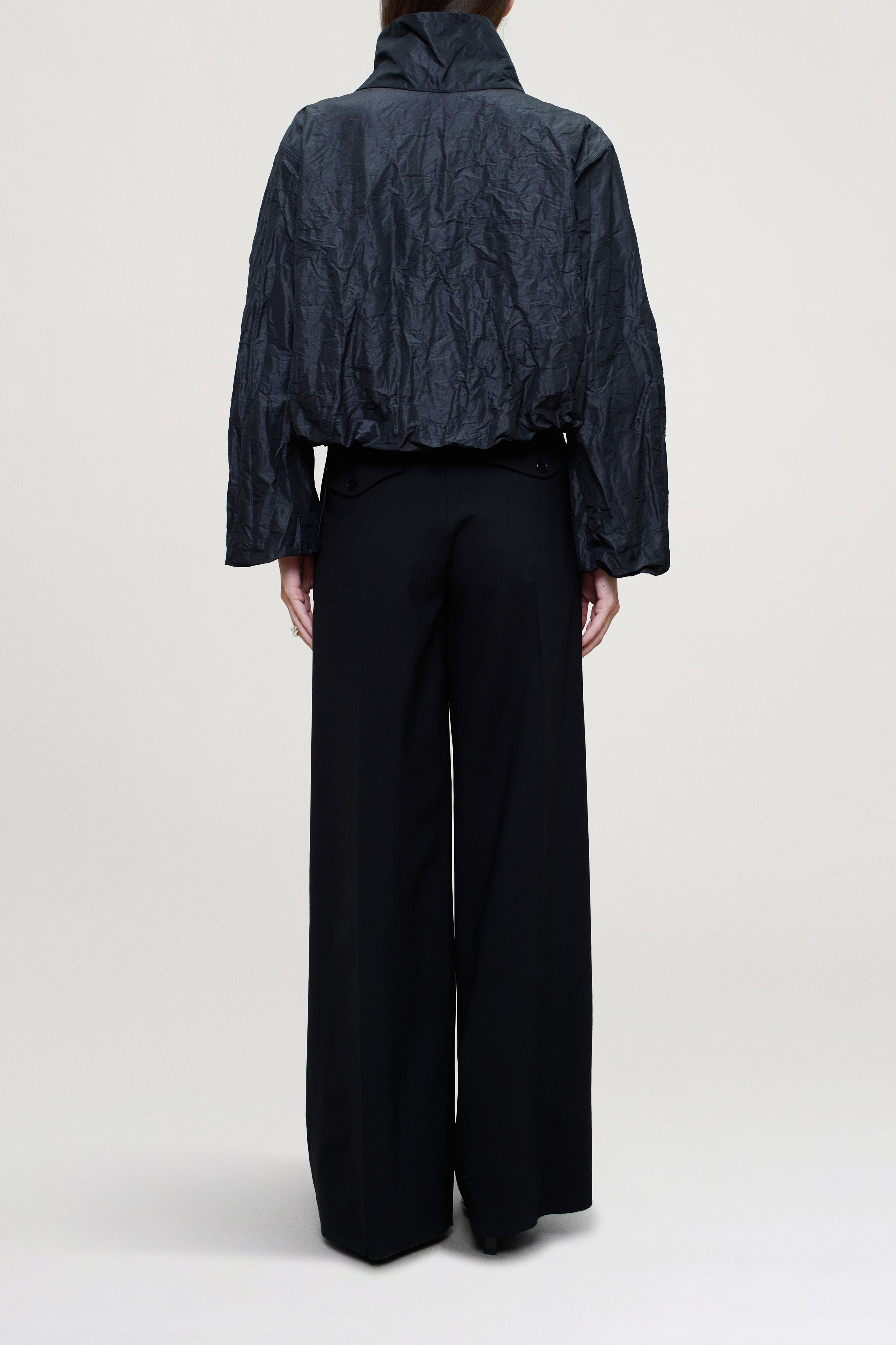 Sadie Windbreaker in Steel Taffeta