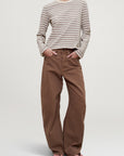 Wynn Long Sleeve in Apricot Multi Stripe
