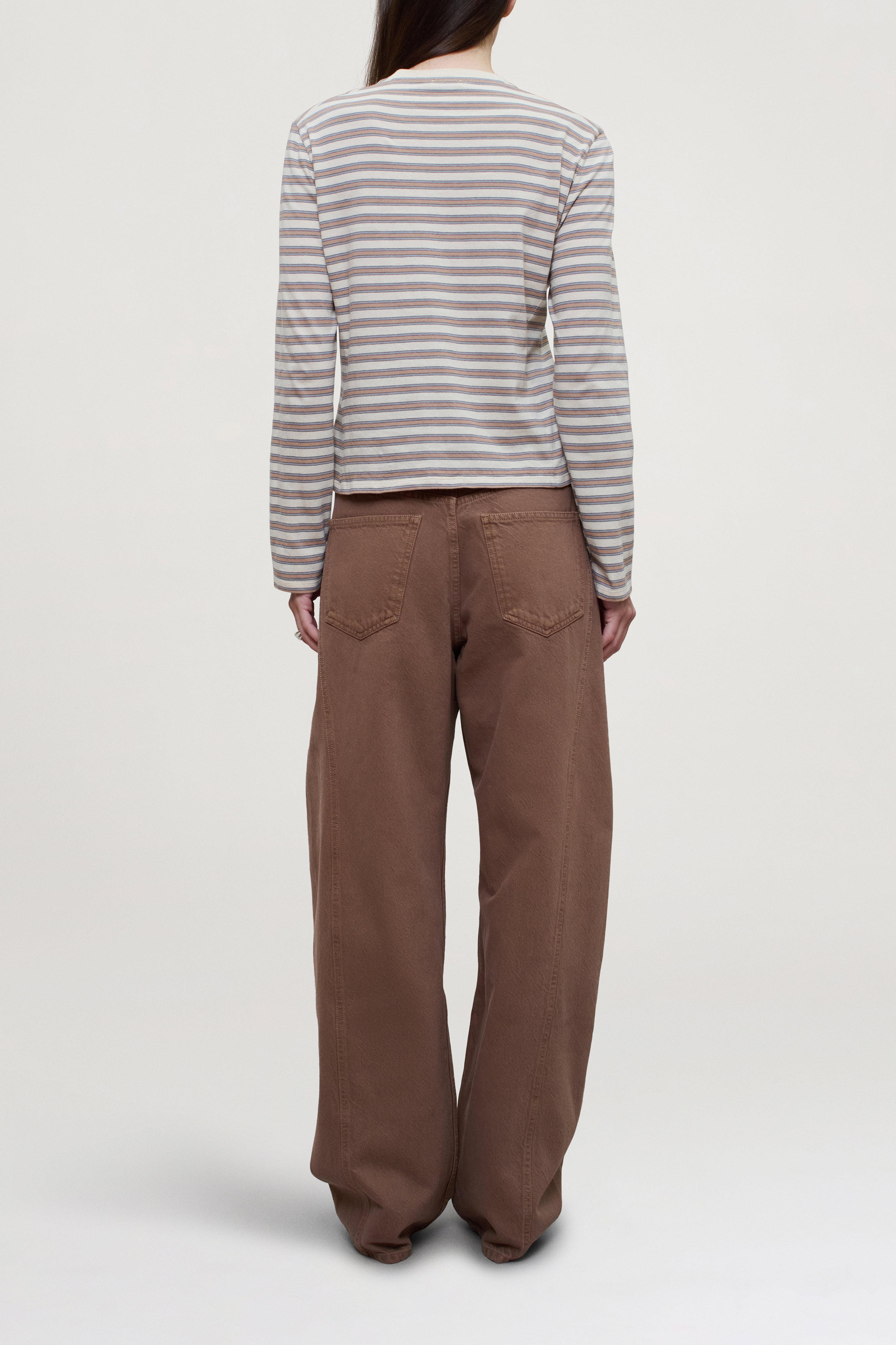 Wynn Long Sleeve in Apricot Multi Stripe