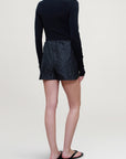 Jules Short in Steel Taffeta