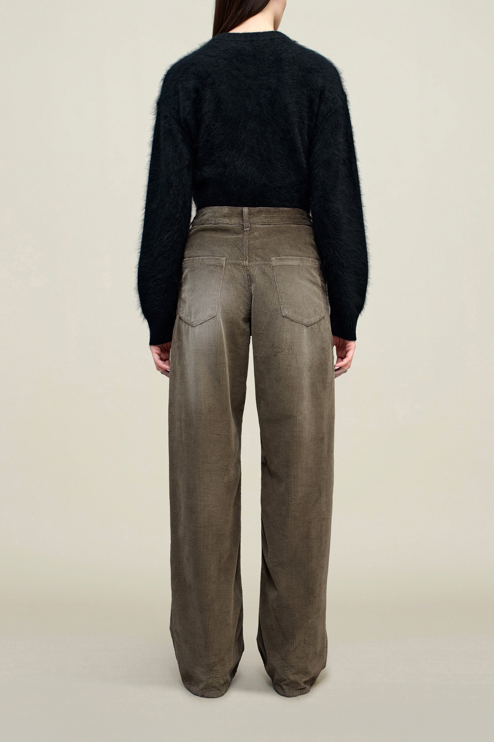 Column Leg Jean in Distressed Corduroy