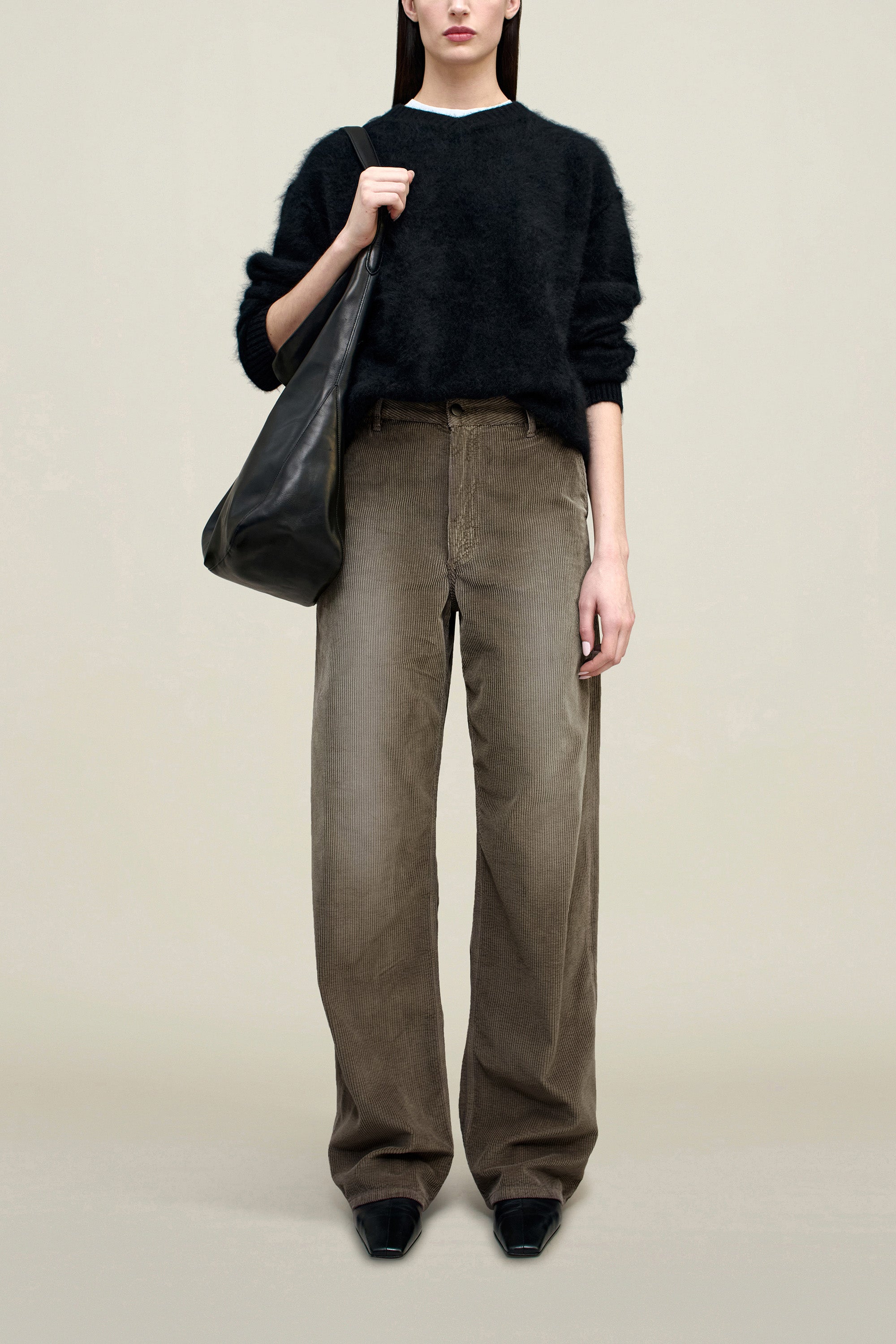 Column Leg Jean in Distressed Corduroy