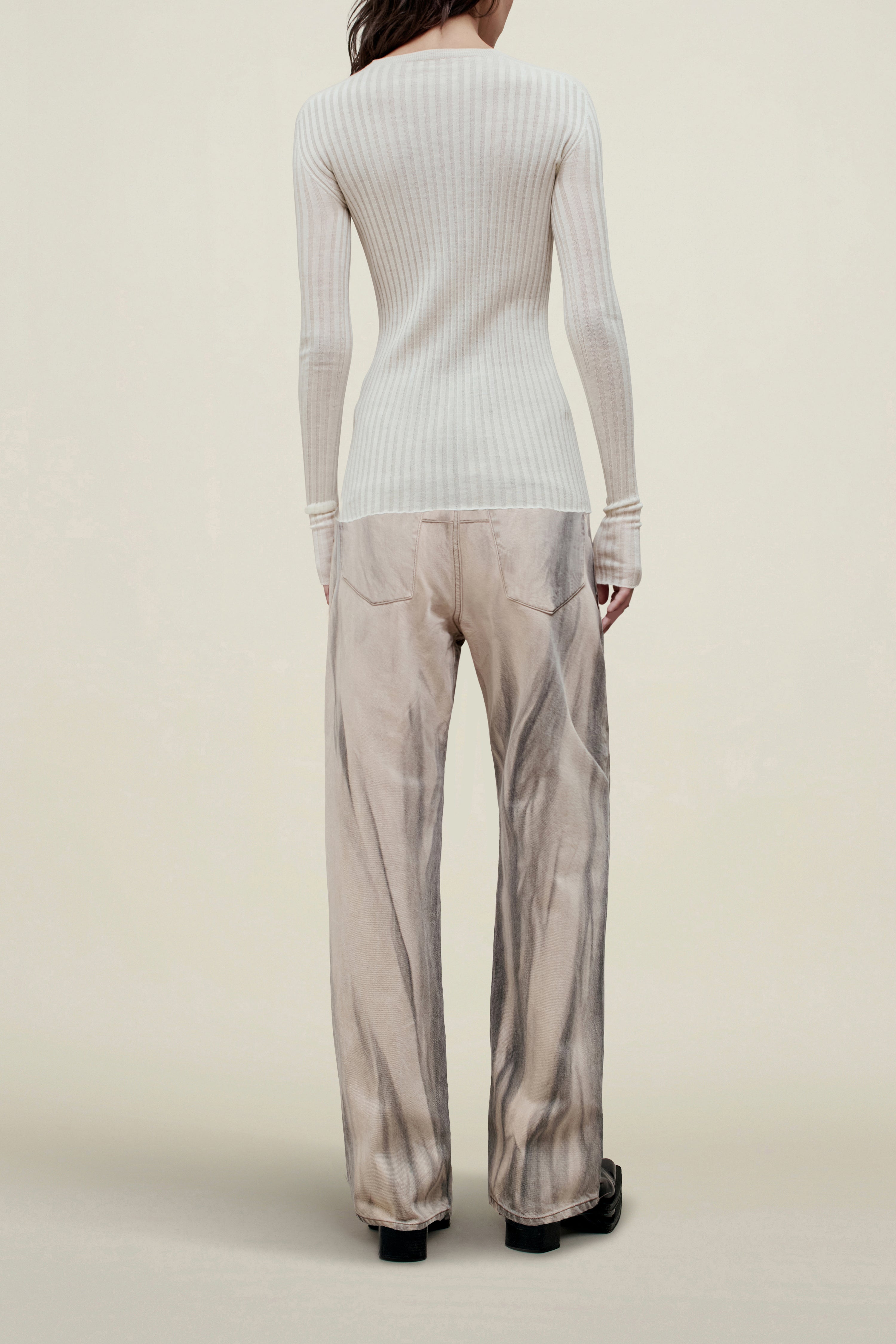 Column Leg Jeans in Cotton Denim