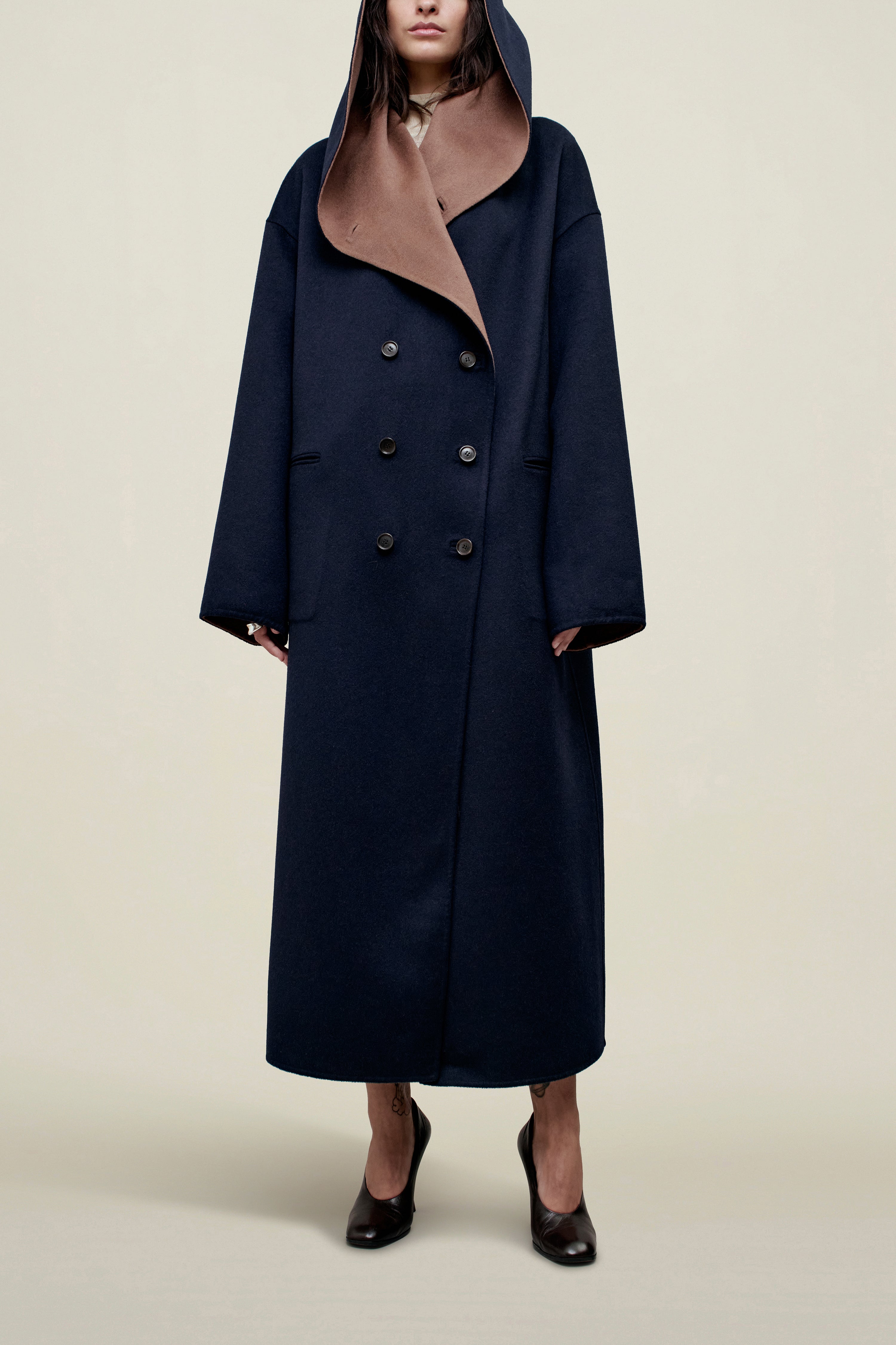 Dorothy Doubleface Coat in Reversible Virgin Wool